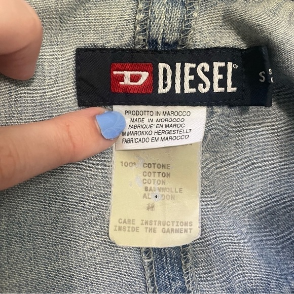 DIESEL Vintage Blue Jean Button Down Shirt Small - Picture 7 of 8